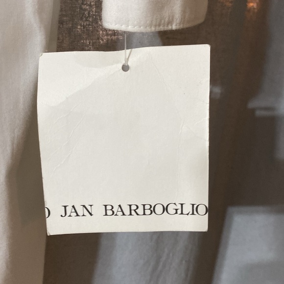 BARBOGLIO by Jan Barboglio White Cotton Oversized Shirt/Dress w/Appliqué sz 8 - Picture 5 of 11